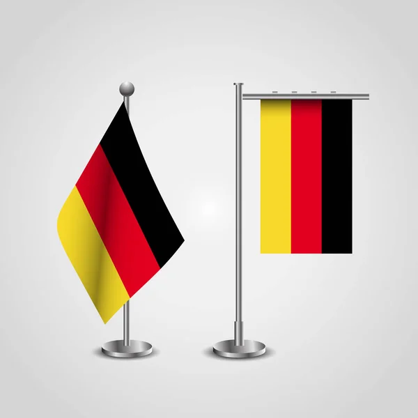 Német Zászlók Fehér Háttér — Stock Vector