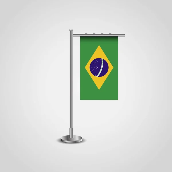 Brasilien Flagge Auf Weißem Hintergrund — Stockvektor