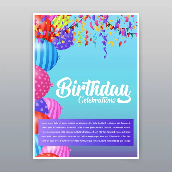 Feliz Cumpleaños Tipografía Diseño Con Fondo Luz — Archivo Imágenes Vectoriales