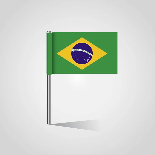 Brazil Flag White Background — Stock Vector