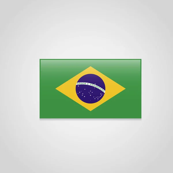 Bandera Brasil Sobre Fondo Blanco — Vector de stock