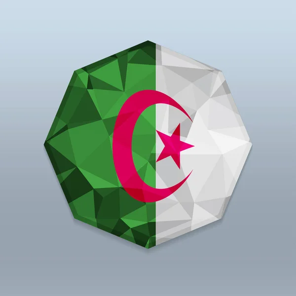 Algeria Flag Octagon Shape — Stock Vector