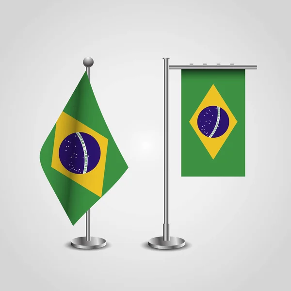 Banderas Brasil Sobre Fondo Blanco — Vector de stock