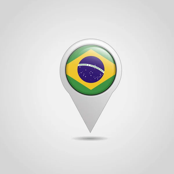 Βραζιλία Σημαία Στο Εικονίδιο Πλοήγησης — Διανυσματικό Αρχείο