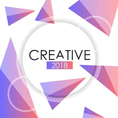 Beyaz arka plan, vektör, illüstrasyon parlak renklerde 2018 yıl için şık broşür tasarım 