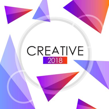 Beyaz arka plan, vektör, illüstrasyon parlak renklerde 2018 yıl için şık broşür tasarım 