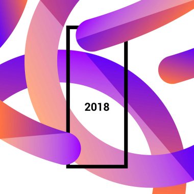 Beyaz arka plan, vektör, illüstrasyon parlak renklerde 2018 yıl için şık broşür tasarım 