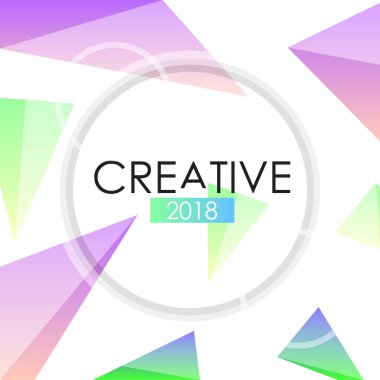 Beyaz arka plan, vektör, illüstrasyon parlak renklerde 2018 yıl için şık broşür tasarım 