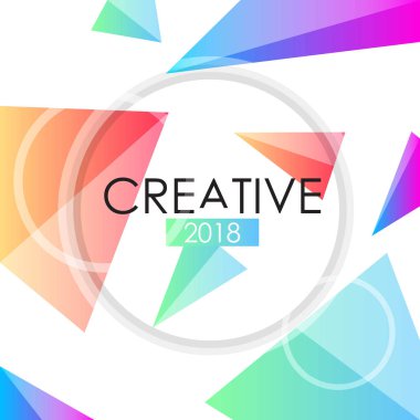 Beyaz arka plan, vektör, illüstrasyon parlak renklerde 2018 yıl için şık broşür tasarım 