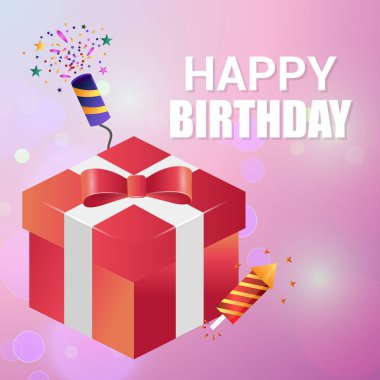 doğum günü tebrik kartı, vektör, illüstrasyon 
