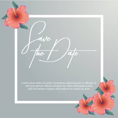 şık düğün davetiye kartı, vektör, illüstrasyon 