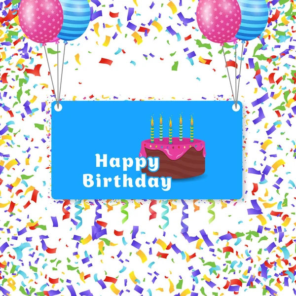 Verjaardag Greeting Card Vector Illustratie — Stockvector