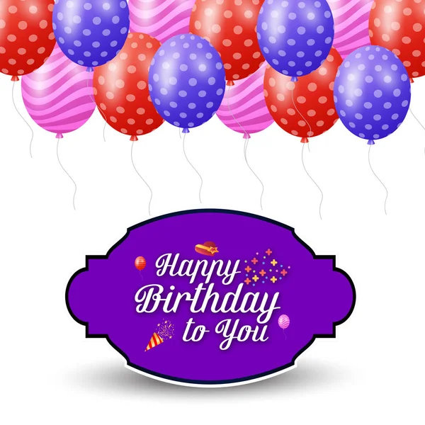 Tarjeta Felicitación Cumpleaños Vector Ilustración — Vector de stock