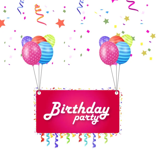 Tarjeta Felicitación Cumpleaños Vector Ilustración — Archivo Imágenes Vectoriales