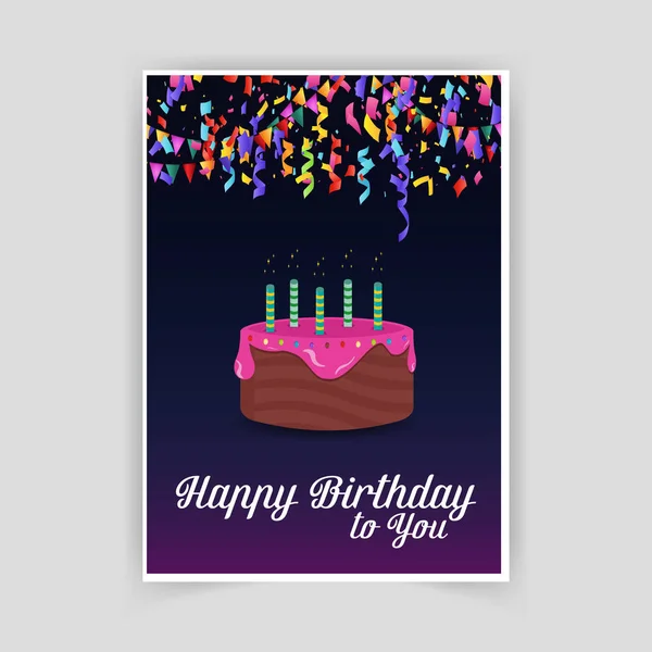 Tarjeta Felicitación Cumpleaños Vector Ilustración — Vector de stock