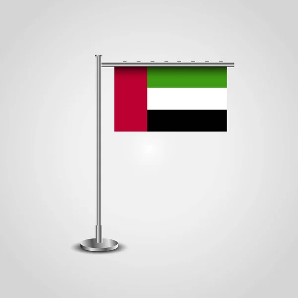 United Arab Emirates Flag Design Vector Flag Stand — Stock Vector