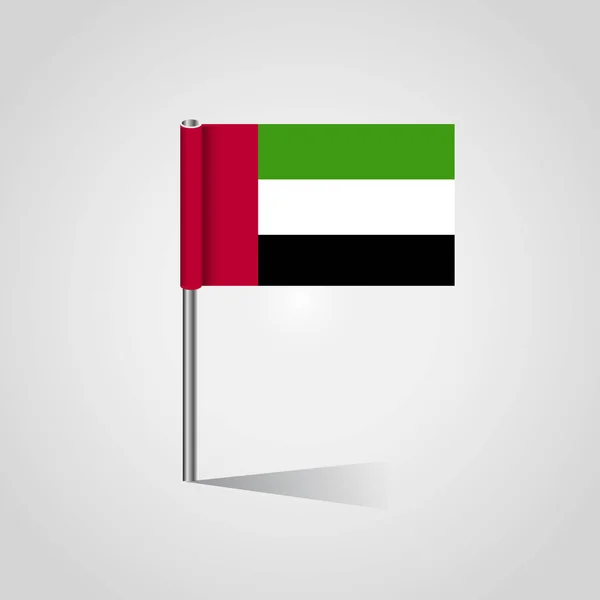 United Arab Emirates Flag Design Vector Flag Stand — Stock Vector