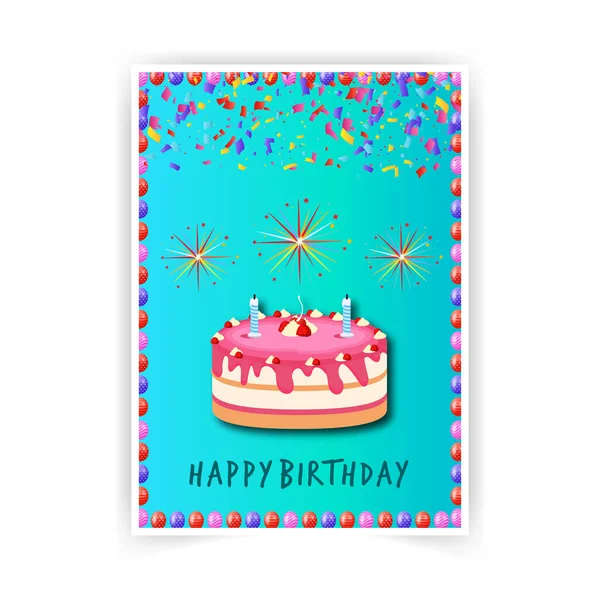 Tarjeta Felicitación Cumpleaños Vector Ilustración — Vector de stock