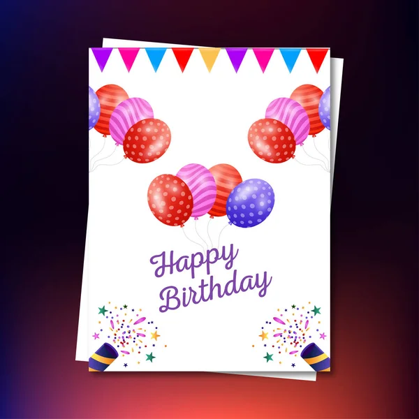 Birthday Greeting Card Vector Illustration — Stock Vector