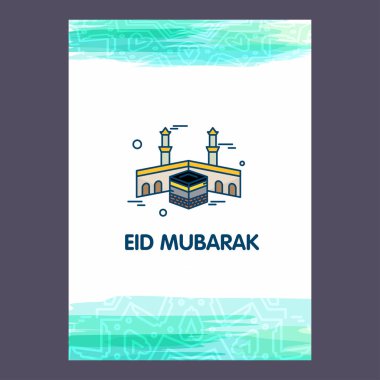 Renkli Ramazan tatil tebrik kartı tasarımı 