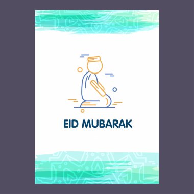 Renkli Ramazan tatil tebrik kartı tasarımı 