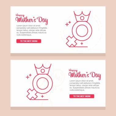 Mutlu anneler günü yazı ile dekoratif tebrik kartı