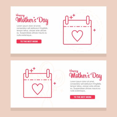 Mutlu anneler günü yazı ile dekoratif tebrik kartı