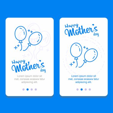 Mutlu anneler günü yazı ile dekoratif tebrik kartı