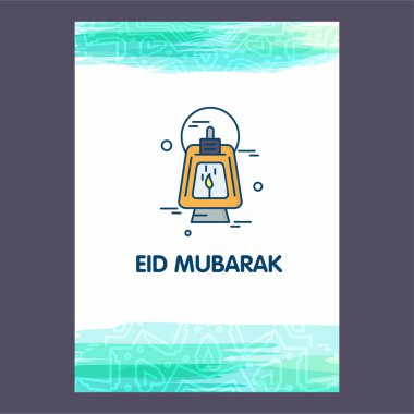 Ramazan Kareem tatil tebrik kartı tasarımı, vektör çizim