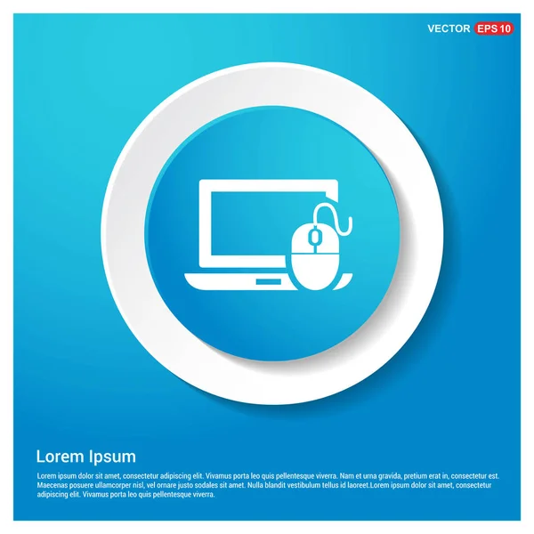 Computer Icona Astratto Blu Web Sticker Button Illustrazione Vettoriale — Vettoriale Stock