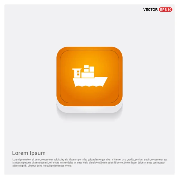 Sea Ship Icono Naranja Botón Web Abstracto — Vector de stock