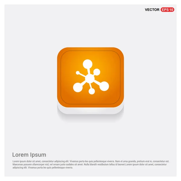 Icône Réseau Bouton Web Abstrait Orange — Image vectorielle