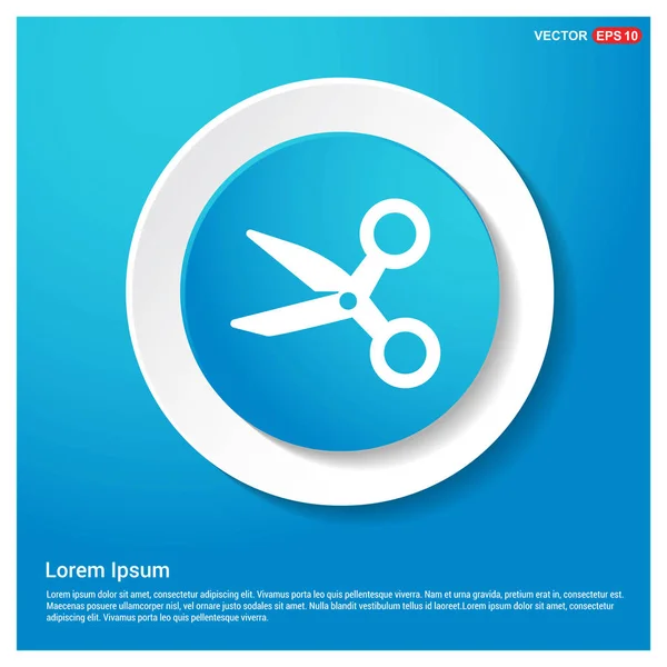 Scissors Icon Abstract Blue Web Sticker Button Vector Illustration — Stock Vector