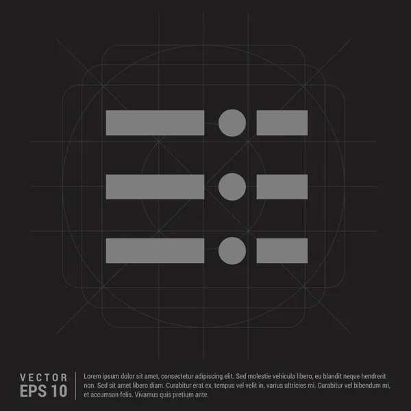 Liste Menüsymbol Auf Schwarzem Hintergrund — Stockvektor