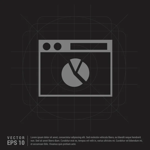 Kuchendiagramm Symbol Auf Schwarzem Hintergrund — Stockvektor