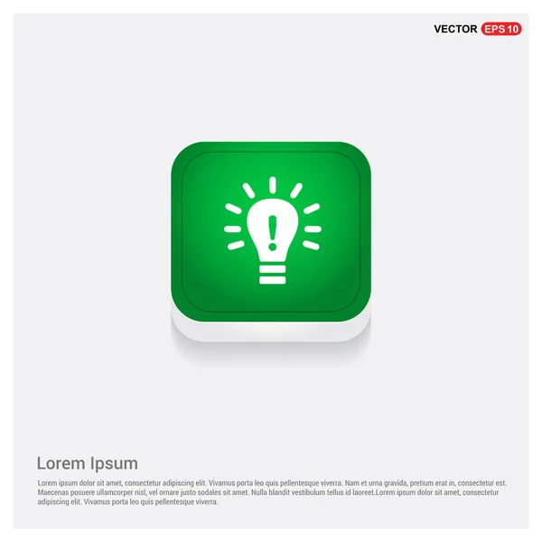 Lamp Pictogram Groene Knop Geïsoleerd Witte Achtergrond — Stockvector