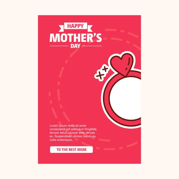 Happy Mothers Day Typographical Design Greeting Card Vector Illustration — Stock Vector
