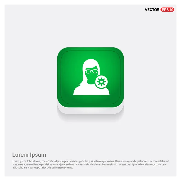 Icono Usuario Configuración Botón Web Verde — Vector de stock