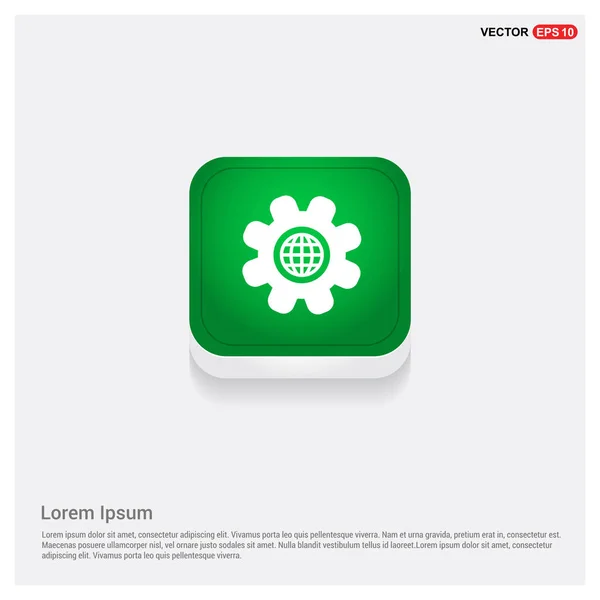 Ícone Configuração Botão Web Verde — Vetor de Stock