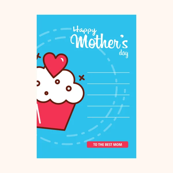 Happy Mother Day Sweet Background Greeting Card Flat Design Can — Stock Vector