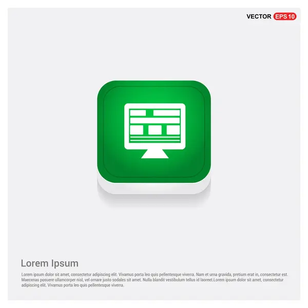 Κουμπί Web Πράσινο Εικονίδιο Υπολογιστή — Διανυσματικό Αρχείο