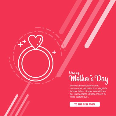 mutlu anneler günü Tipografik Tasarım tebrik kartı, vektör, illüstrasyon 