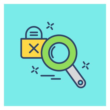 Mavi arka plan üzerinde renkli siber güvenlik simgesi