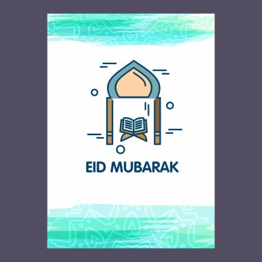 Renkli Ramazan tatil tebrik kartı tasarımı 