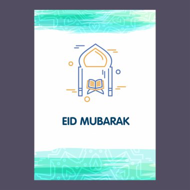 Renkli Ramazan tatil tebrik kartı tasarımı 