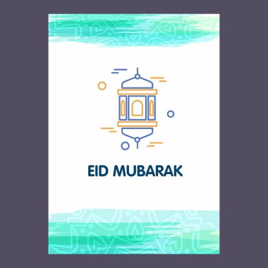Eid Mubarak vektör arka plan. Tebrik kartı hat mutlu Eid mubarak, güzel Müslüman olay arka plan tasarım