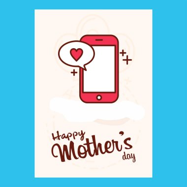 Mutlu anneler günü yazı ile dekoratif tebrik kartı