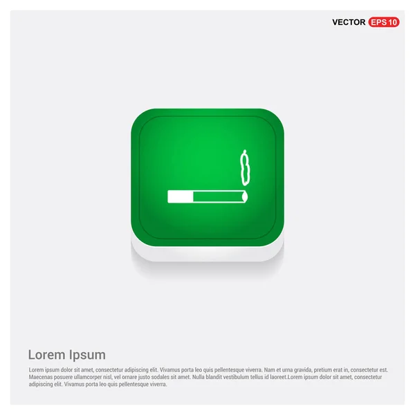 Smoking Icon Green Web Button — Stock Vector