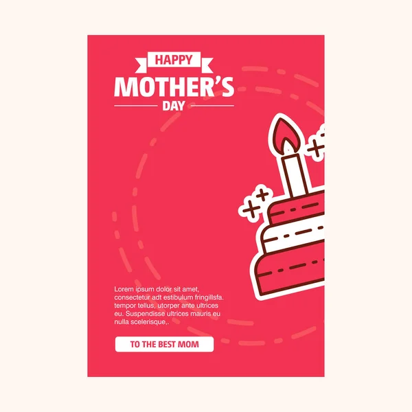 Happy Mothers Day Typographical Design Card Red Background — Stock Vector