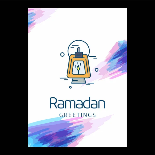Ramadán Kareem Holiday Greeting Card Design Vektorové Ilustrace — Stockový vektor